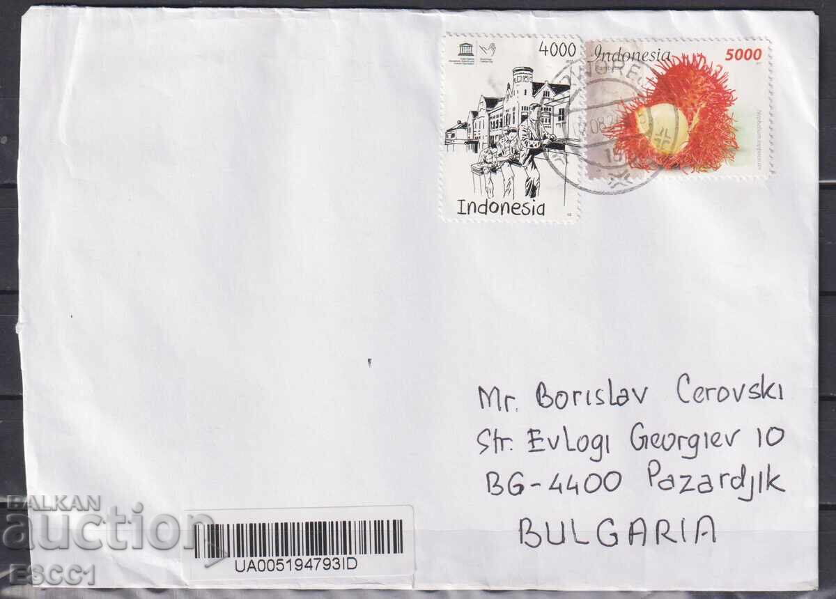 Travel envelope stamps Flora Fruit Freedom Press 2017 Indonesia