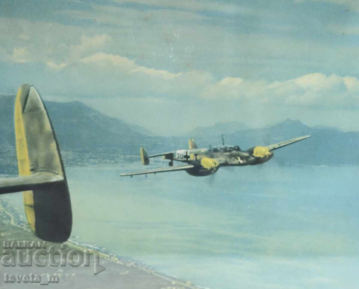 Μεγάλη, πλαισιωμένη φωτογραφία Messerschmitt 110, Τρίτο Ράιχ, αυθεντική με τιμή € 20.00 | 39.12 BGN