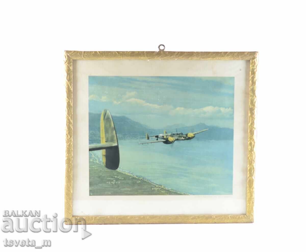 Μεγάλη, πλαισιωμένη φωτογραφία Messerschmitt 110, Τρίτο Ράιχ, αυθεντική