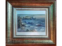 Painting Sea by artist Dimo Nikolov / 1898-1984
