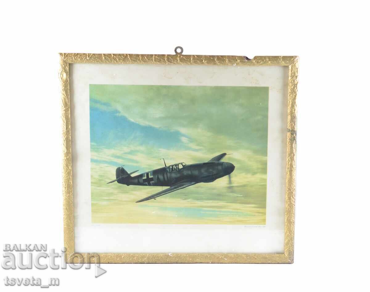 Large framed photo of Messerschmitt 109 Third Reich original