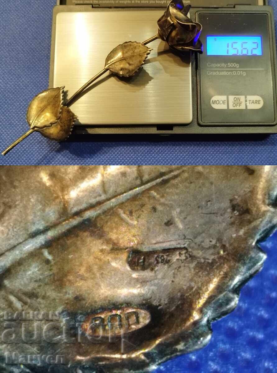 Old, beautiful silver item - rose - 7 Old, beautiful silver item - rose - 7