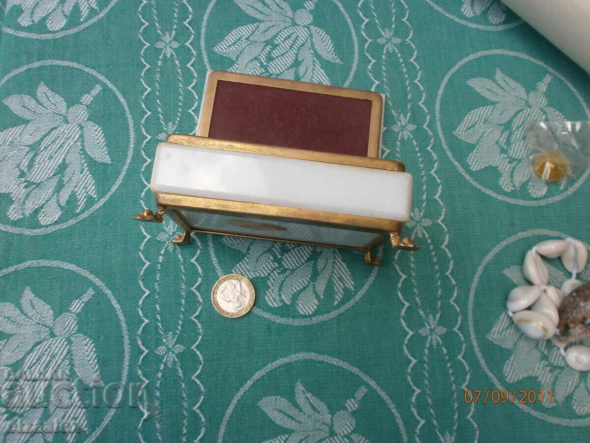 Licitație Cutie rară bronz piatră marmură RPR Licitație Cutie rară bronz piatră marmură RPR