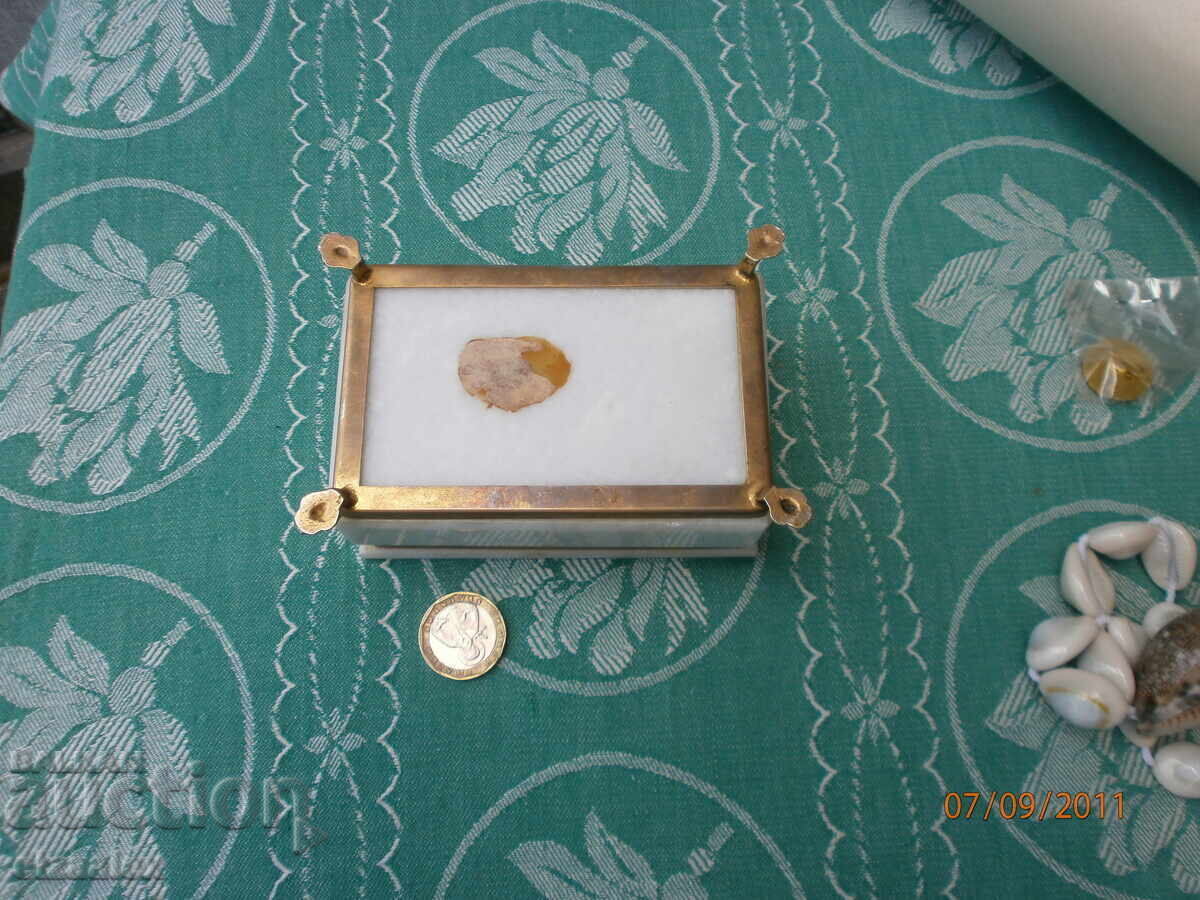 Cutie rară bronz piatră marmură RPR - 5 Cutie rară bronz piatră marmură RPR - 5