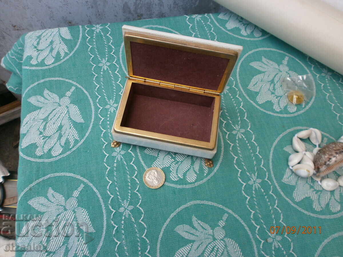 Cutie rară bronz piatră marmură RPR Cutie rară bronz piatră marmură RPR