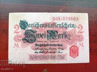 Germania 2 mărci 1914 - hârtie închisă la culoare