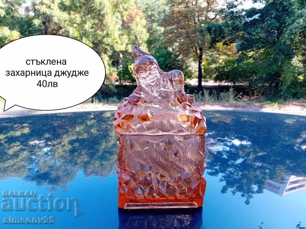 Old glass sugar bowl dwarf