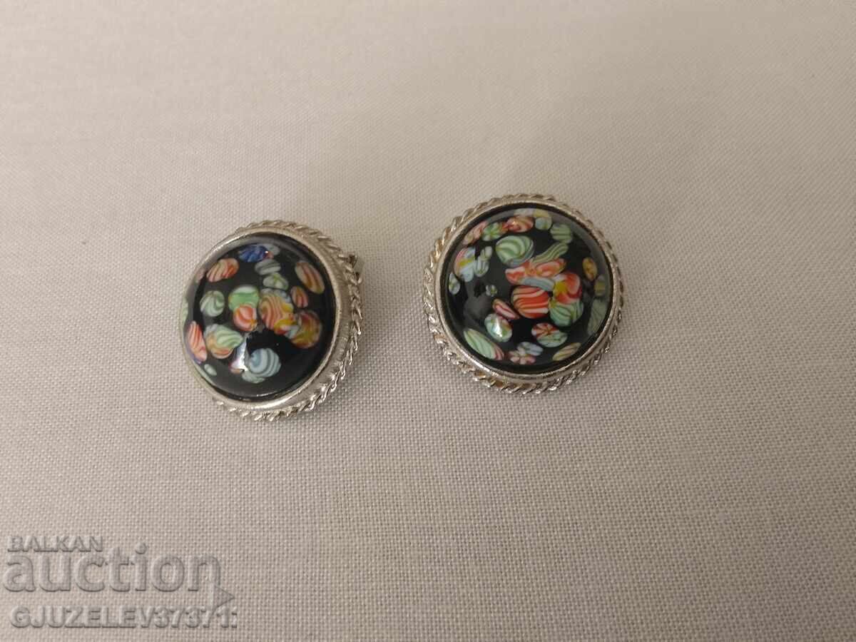 Vintage Murano Glass Earrings, Murano, Clip-On Vintage Murano Glass Earrings, Murano, Clip-On