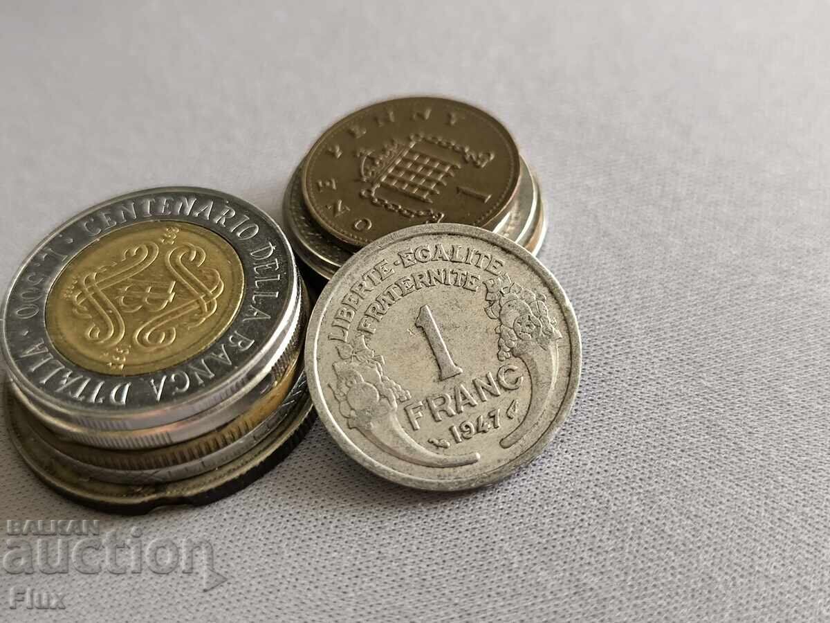 Mонета - Франция - 1 франк | 1947г. Mонета - Франция - 1 франк | 1947г.