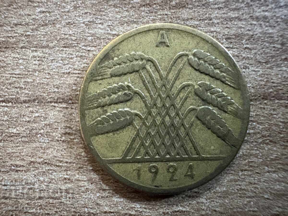 Germania - 10 rentpfeniga (1924) - A cu preț 0.60 BGN | € 0.31
