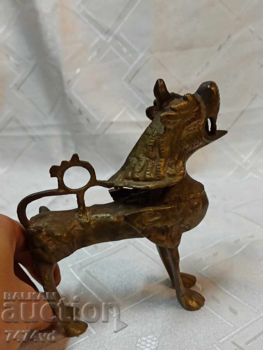 Bronze solid sculpture figure of a Foo Dog - 5