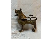 Sculptură masivă din bronz, figură câine Fu