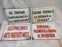 ENAMELLED SOCIAL SIGNS 4 PIECES