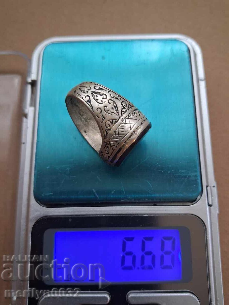 Delivery of Ottoman Silver Ring with Carnelian Stone Jewelry
