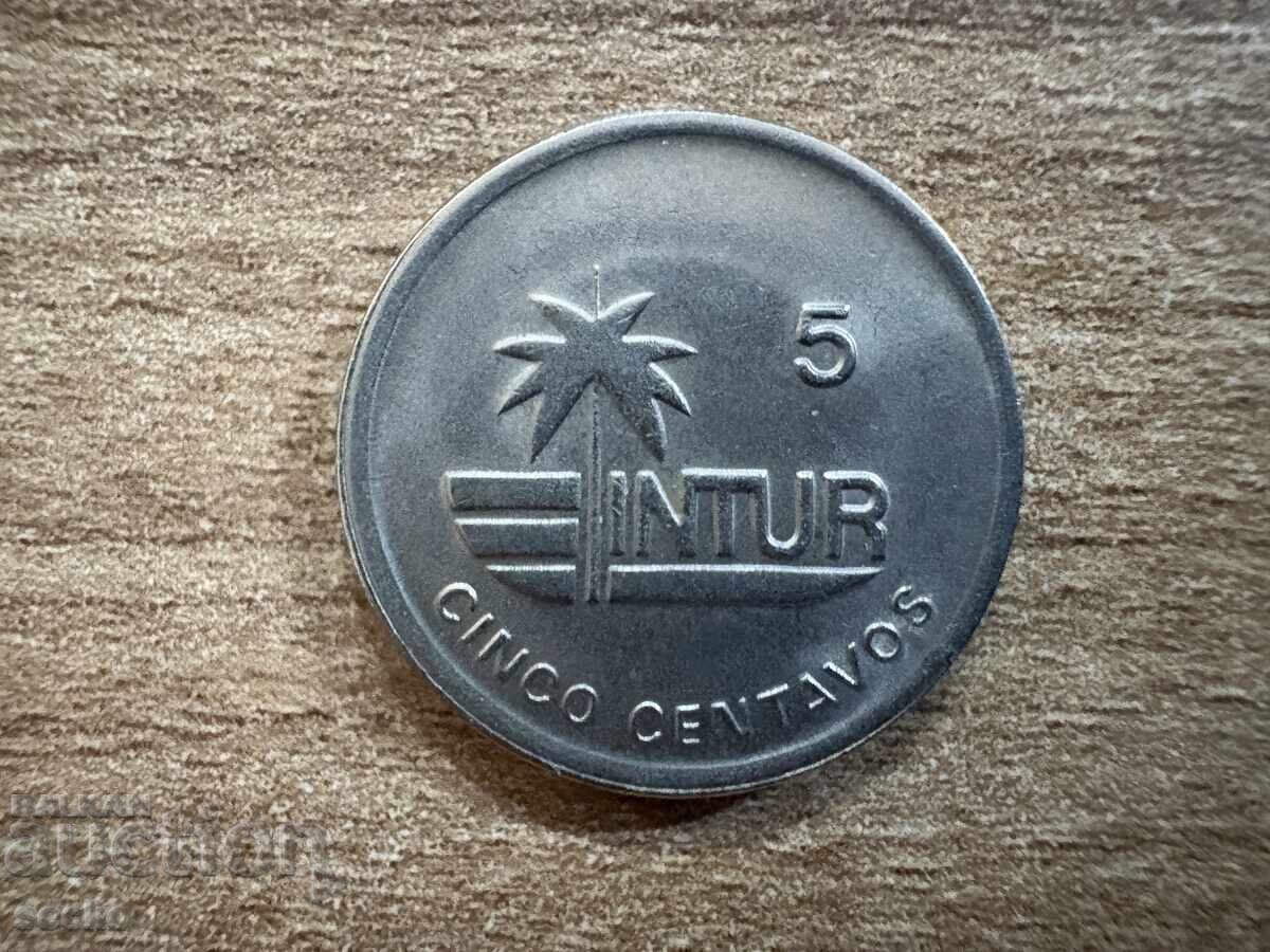 Куба - 5 сентавос (1989) - немагнитна Куба - 5 сентавос (1989) - немагнитна