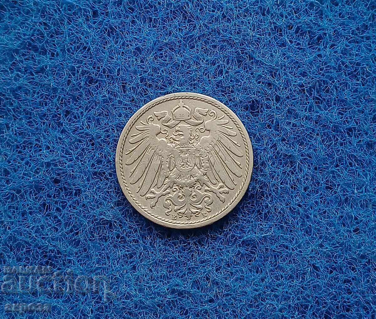 10 πφένιγκ Γερμανίας 1899/Ε με τιμή 2.40 BGN | € 1.23