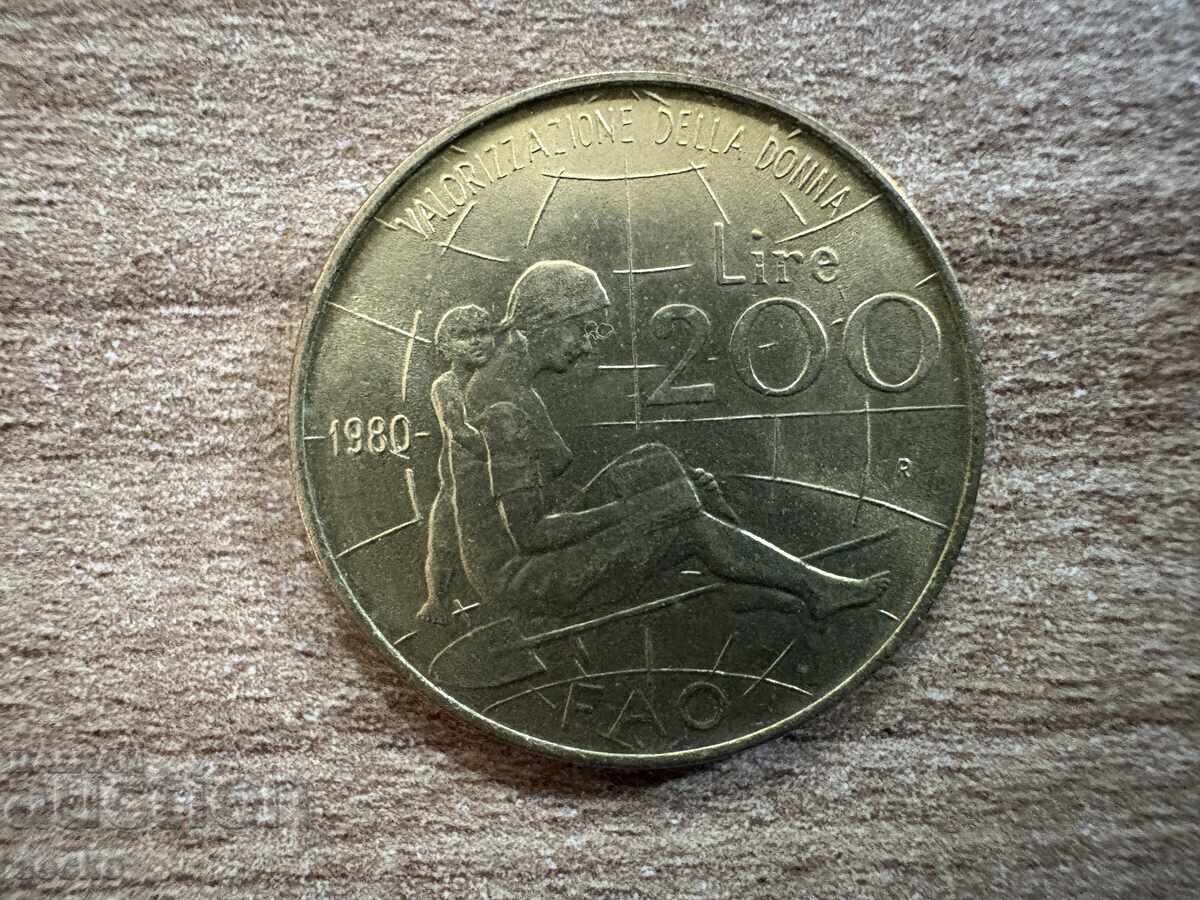 Ιταλία - 200 λιρες (1980) - FAO