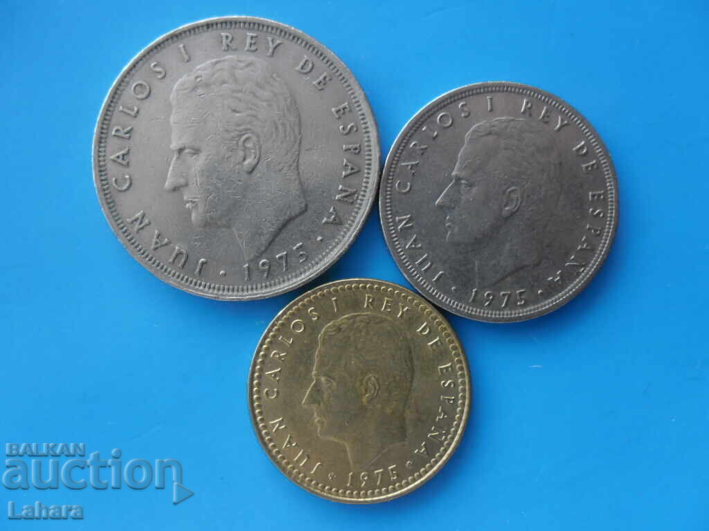 1, 5 și 25 pesetas 1975 Spania cu preț € 0.51 | 1.00 BGN