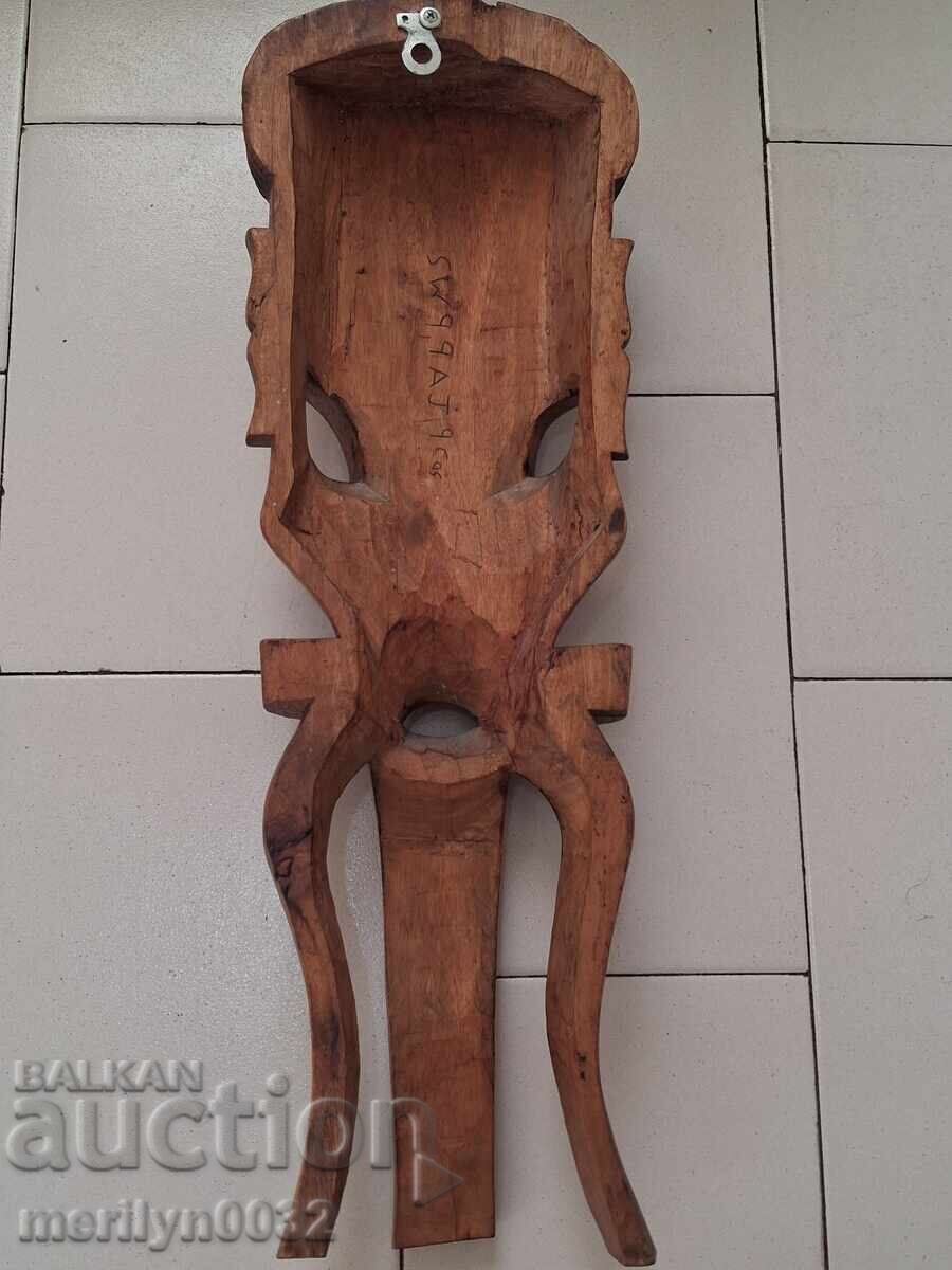 Πολύ παλιά μάσκα ξυλόγλυπτη εσωτερικού χώρου ΣΥΛΛΕΚΤΙΚΗ ομορφιά - 5