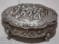 Cutie metalică pentru bijuterii Art Deco, începutul secolului al XX-lea