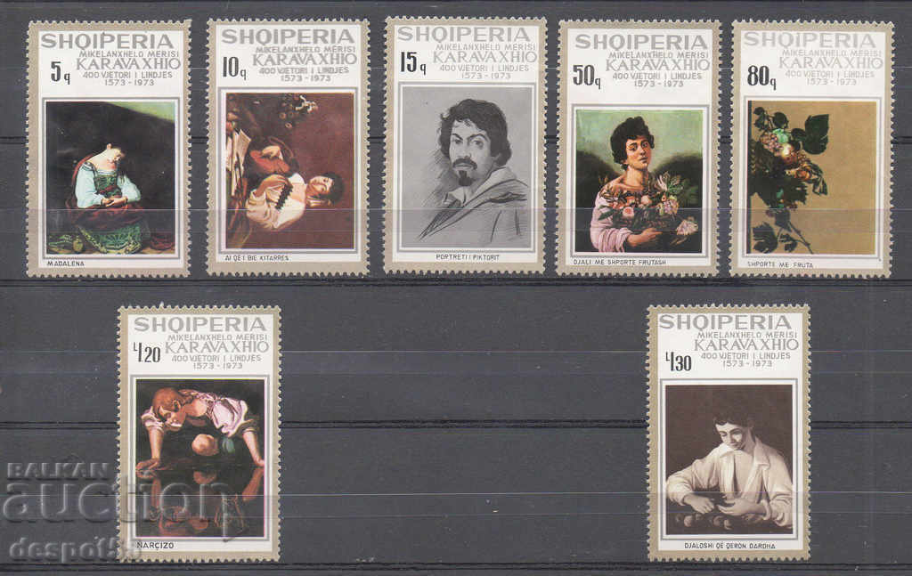 1973. Albania. 400 de ani de la nașterea lui Caravaggio.