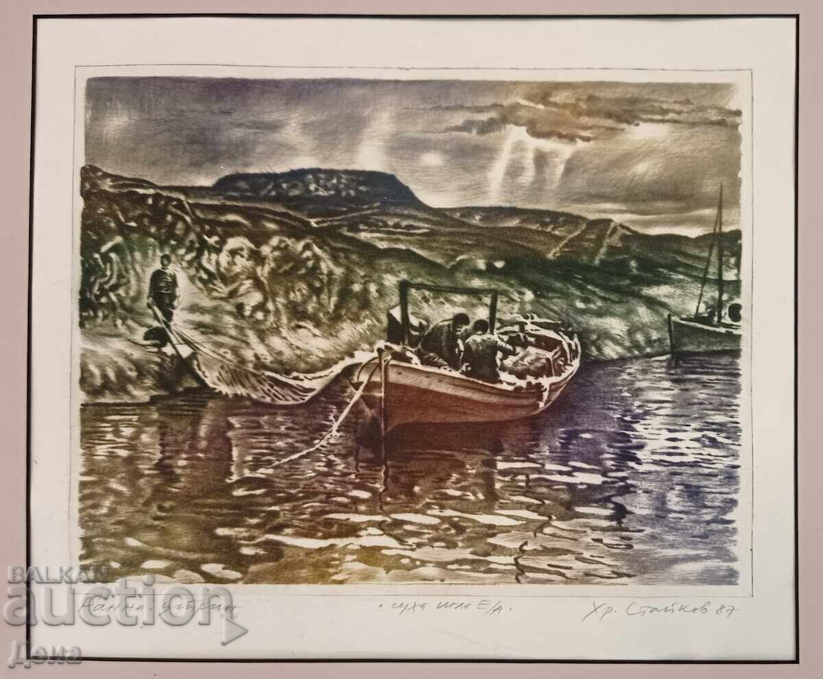 Христо Стайков графика 1987г. с цена € 86.92 | 170.00 лв.