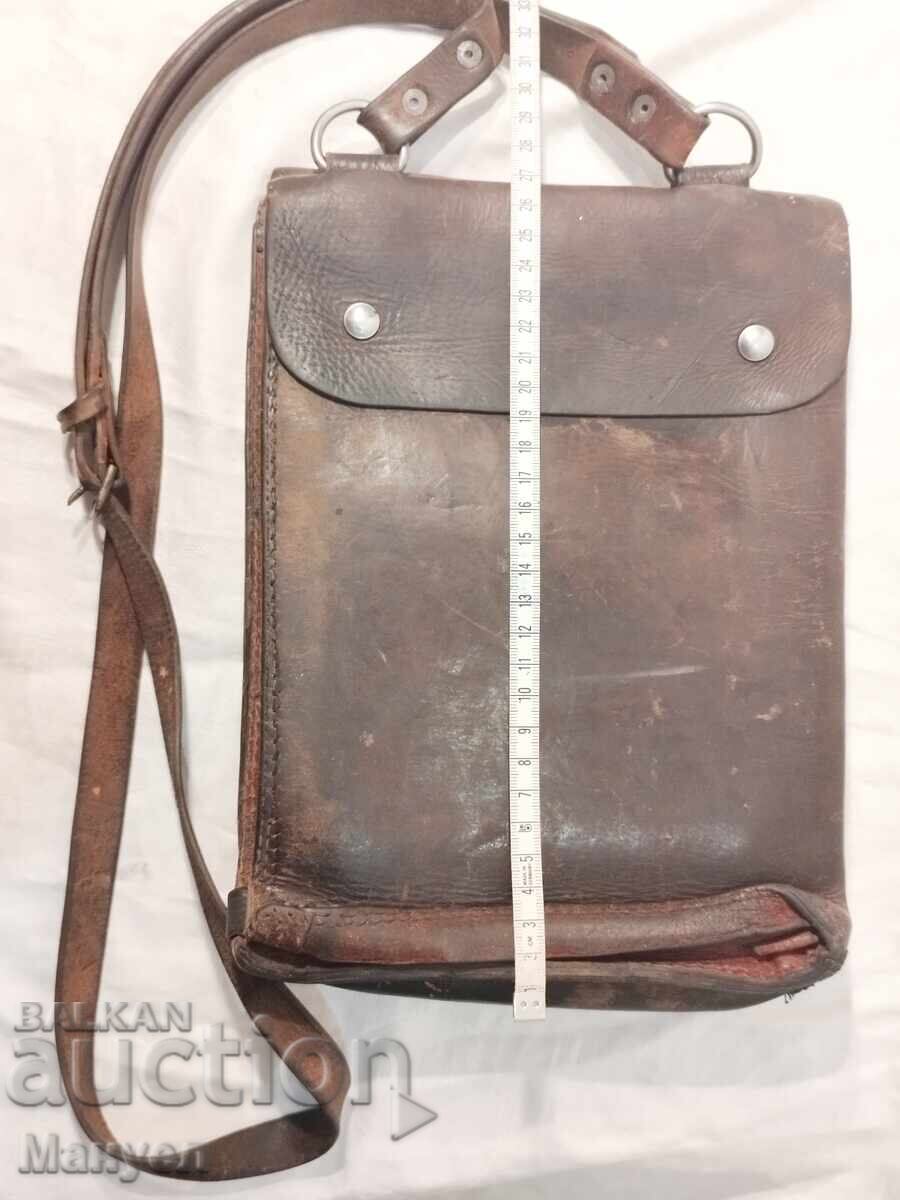Old commander's leather bag, tablet, early social with price 44.90 BGN | € 22.96