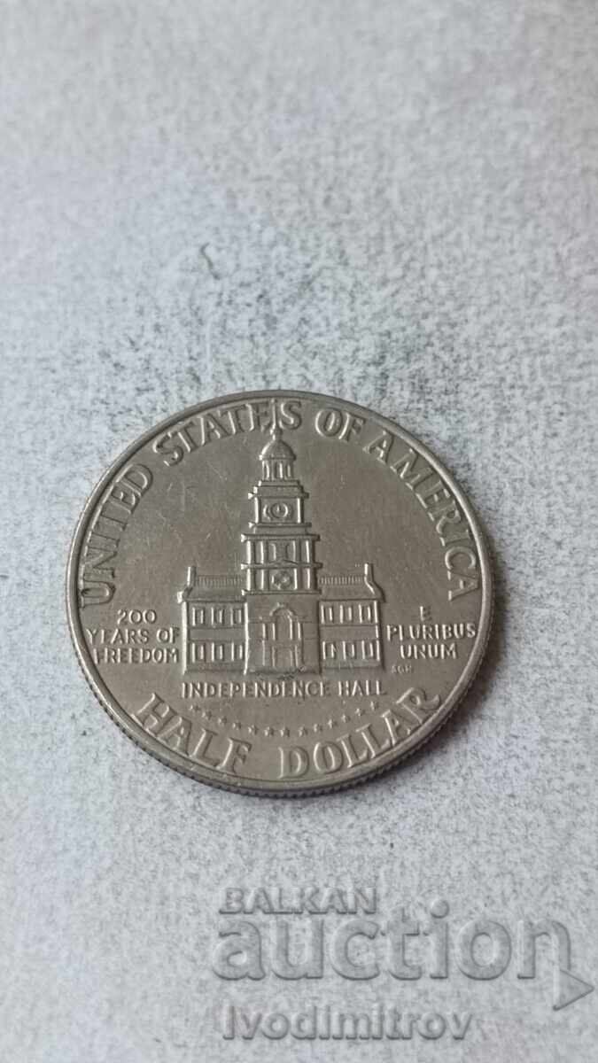 SUA 50 cenți 1976 200 ani Independență SUA 50 cenți 1976 200 ani Independență
