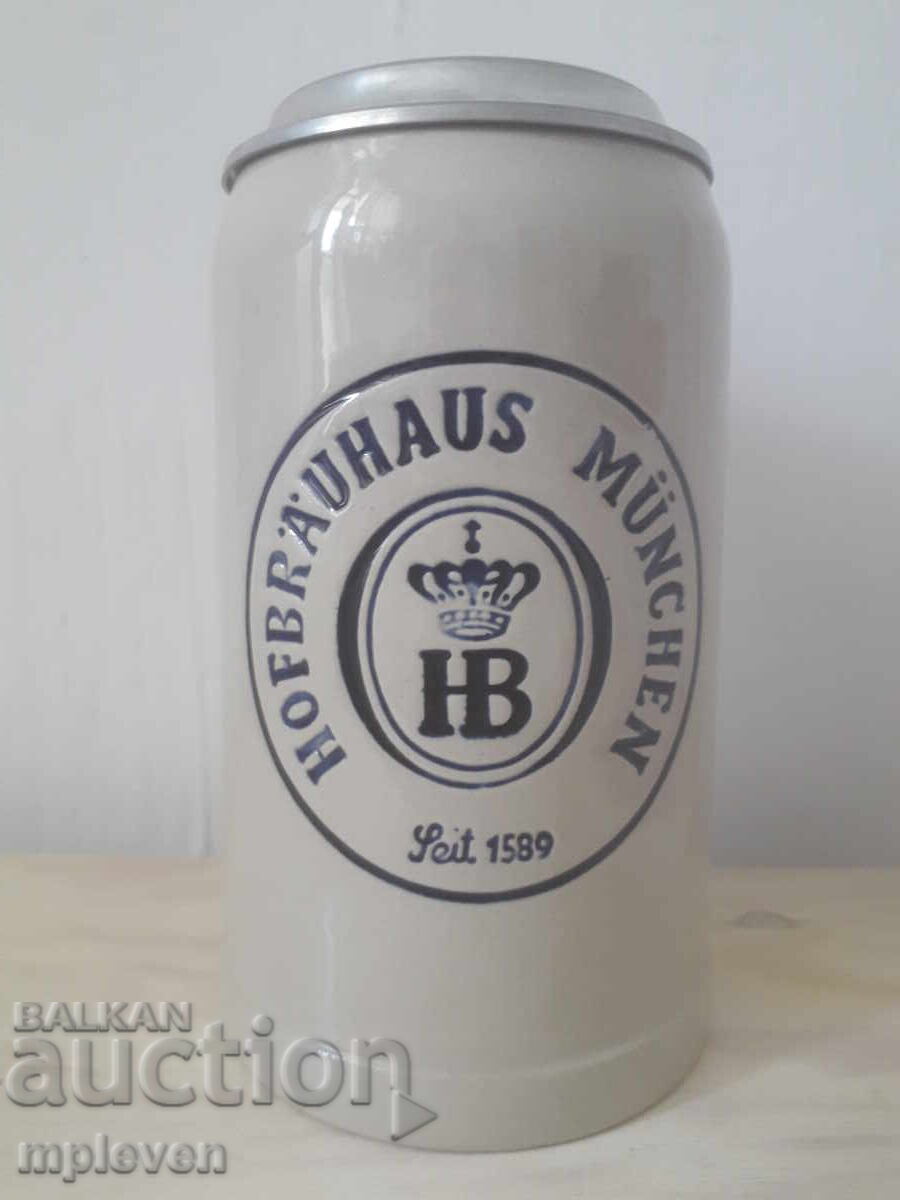 Beer mug NV lid 1L