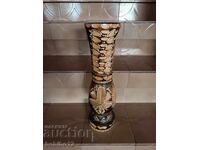 Дървена декоративна ваза 40см.