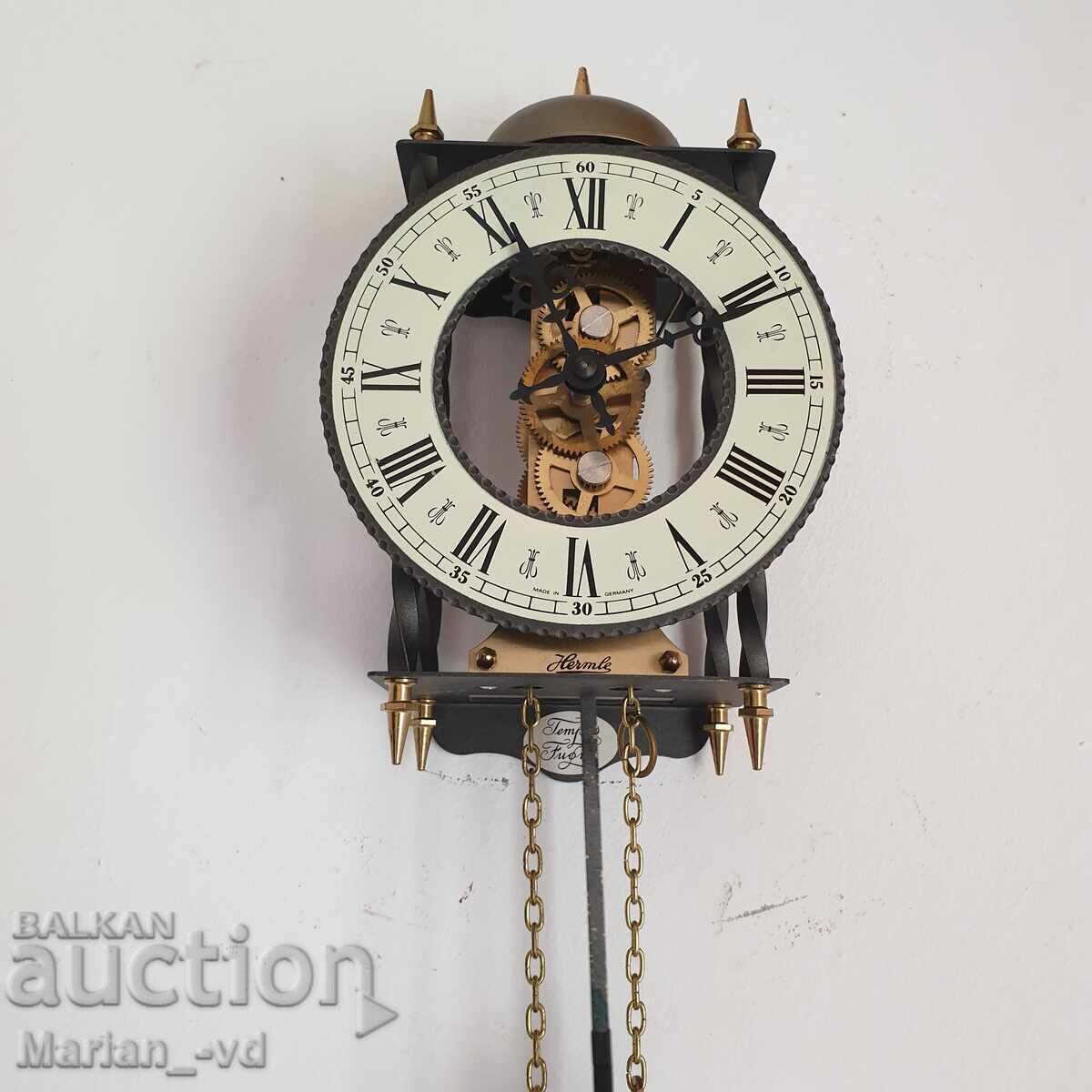 Delivery of Hermle wall clock, weight-driven, wrought iron