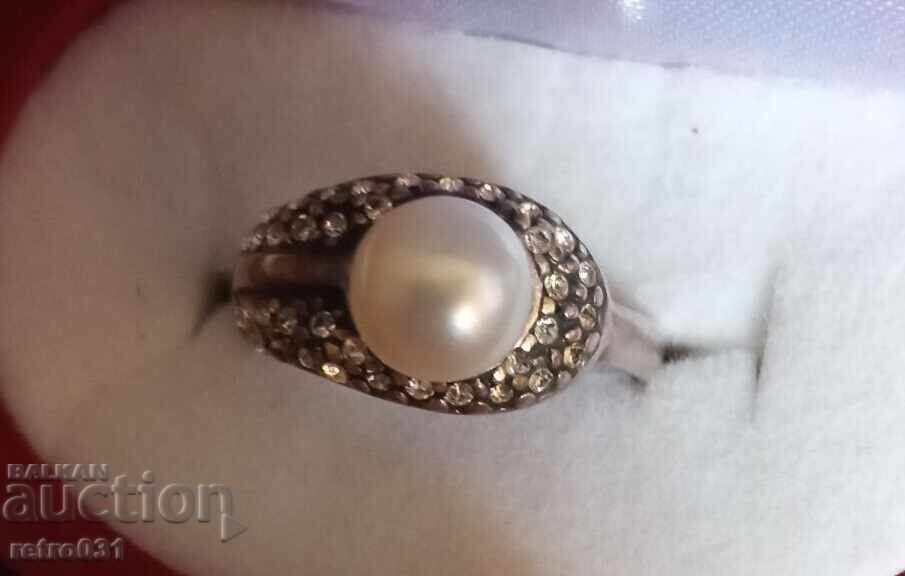 Women's Set Necklace Ring Earrings natural pearls - 6