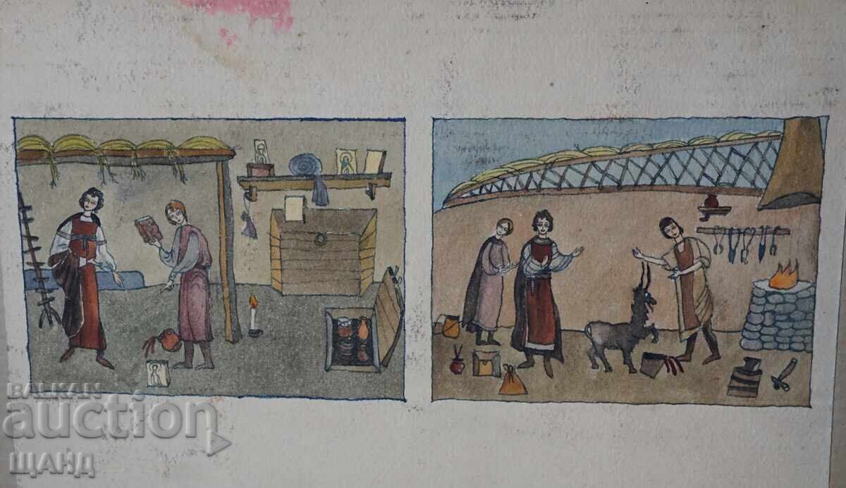 Valentina Mladenova pictură desen Biserica Boiana cu preț 20.00 BGN | € 10.23