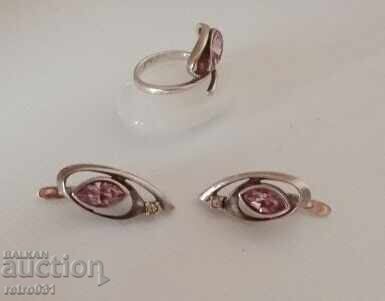 Γυναικείο Σετ Δαχτυλίδι Σκουλαρίκια με Κρύσταλλα Ρωσίας - 5