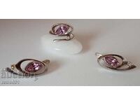 Set de damă inel și cercei cu cristale Rusia