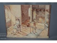 Valentina Mladenova painting drawing of the Boyana Master interior