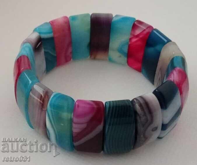 Livrarea BRĂȚARĂ DIN PIETRE NATURALE: AGAT multicolor Livrarea BRĂȚARĂ DIN PIETRE NATURALE: AGAT multicolor