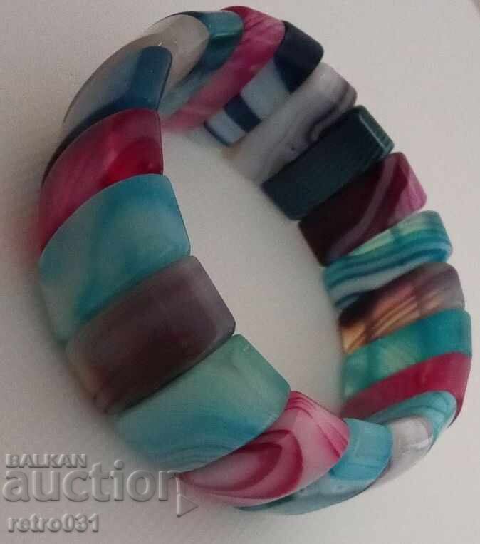 BRĂȚARĂ DIN PIETRE NATURALE: AGAT multicolor - 5 BRĂȚARĂ DIN PIETRE NATURALE: AGAT multicolor - 5