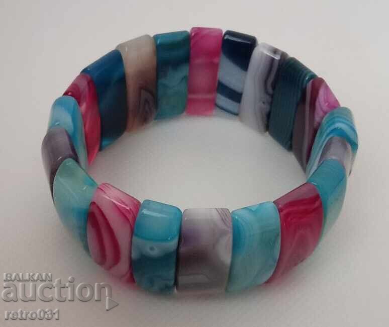 BRĂȚARĂ DIN PIETRE NATURALE: AGAT multicolor - 6 BRĂȚARĂ DIN PIETRE NATURALE: AGAT multicolor - 6