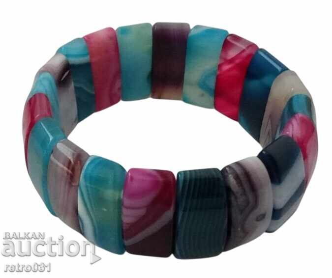 BRĂȚARĂ DIN PIETRE NATURALE: AGAT multicolor BRĂȚARĂ DIN PIETRE NATURALE: AGAT multicolor