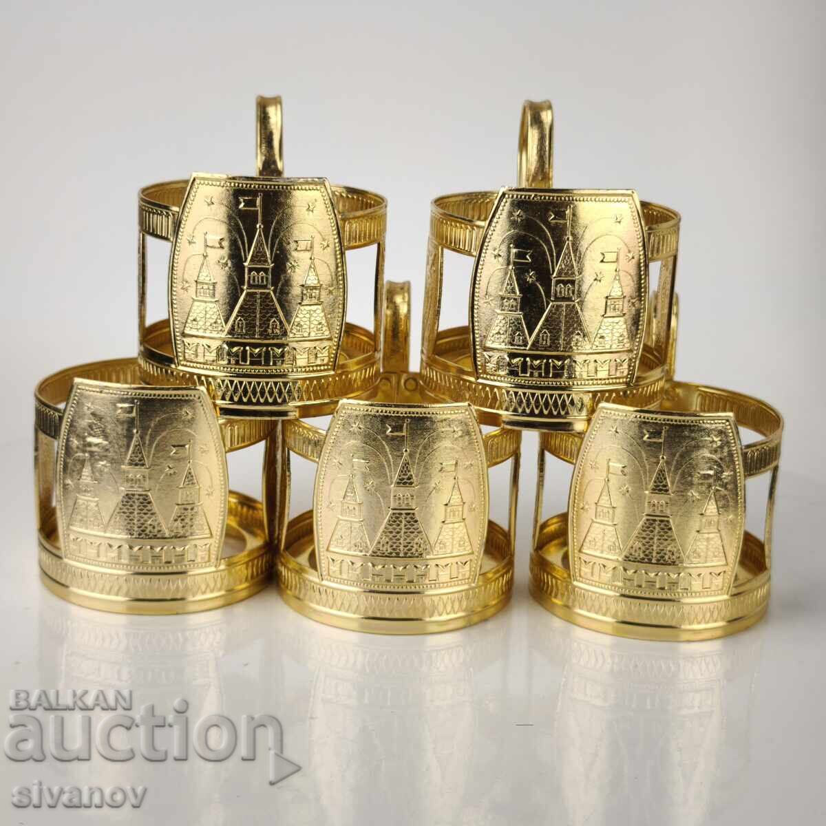 Σετ από 5 σουβέρ σερβίτσιο Σοβιετικής εποχής #6125