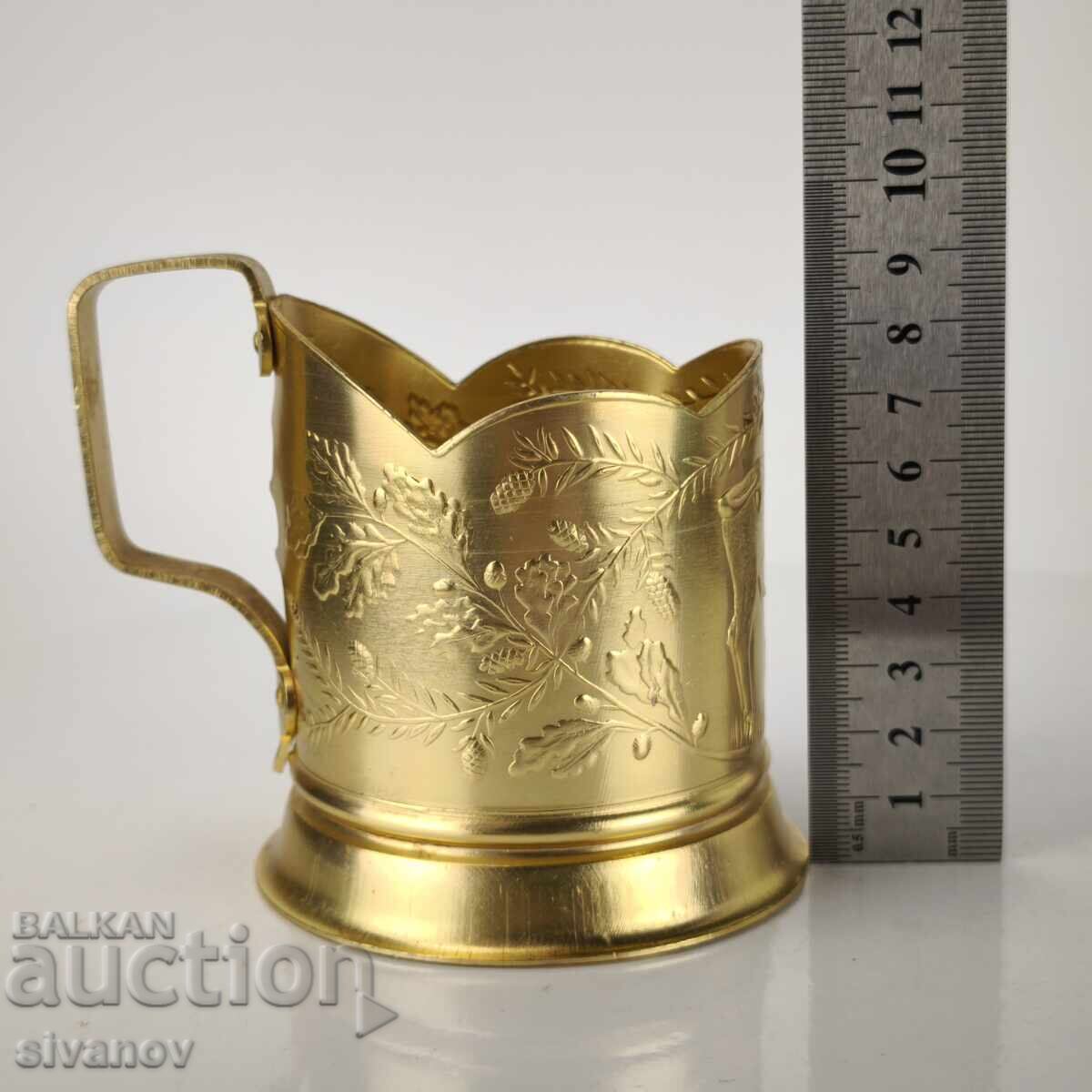 Σταρό ποτήρι με σουβέρ σερβίτσιο ΕΣΣΔ #6128 - 6