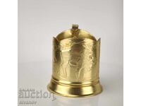 Σταρό ποτήρι με σουβέρ σερβίτσιο ΕΣΣΔ #6128