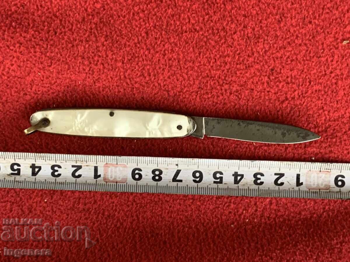 FOLDING KNIFE, OLD KNIFE, BLADE-MOTHER OF PEARL