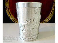 Ceașcă de staniu, halbă de staniu 300 ml, picturi de vânătoare