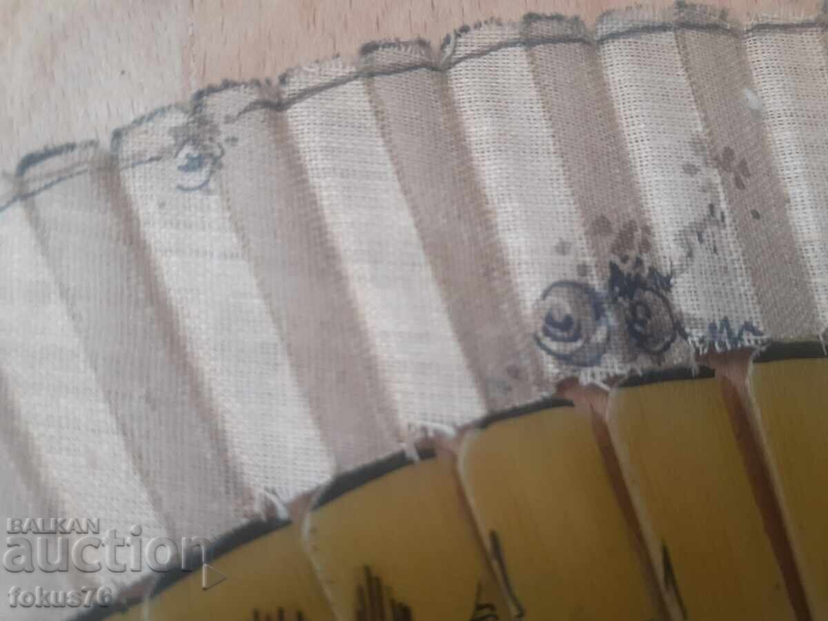 Παλιό γυναικείο βεντάλι 19ου αιώνα, ξύλο και μετάξι, χειροποίητο ζωγραφισμένο - 5