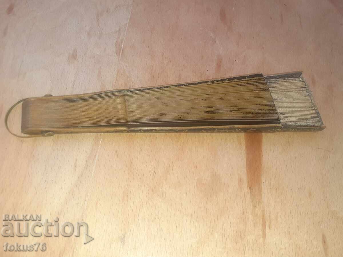 Παλιό γυναικείο βεντάλι 19ου αιώνα, ξύλο και μετάξι, χειροποίητο ζωγραφισμένο - 7