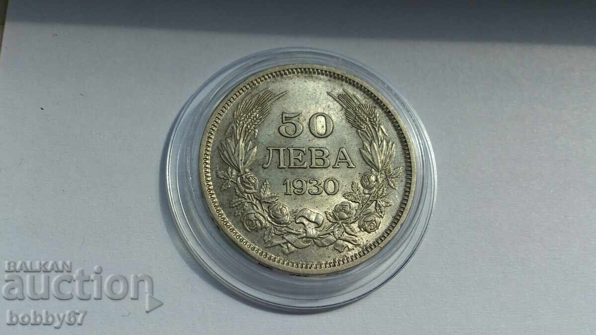 Licitație Monedă de argint de 50 de leva din 1930, excelent conservată Licitație Monedă de argint de 50 de leva din 1930, excelent conservată