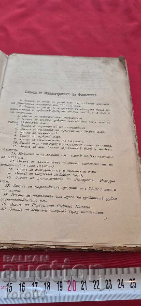 Δημοπρασία ΕΤΗΣΙΑ ΣΥΛΛΟΓΗ ΝΟΜΩΝ ΤΟΥ ΒΟΥΛΓΑΡΙΚΟΥ ΠΡΙΓΚΙΠΑΤΟΥ - 1885