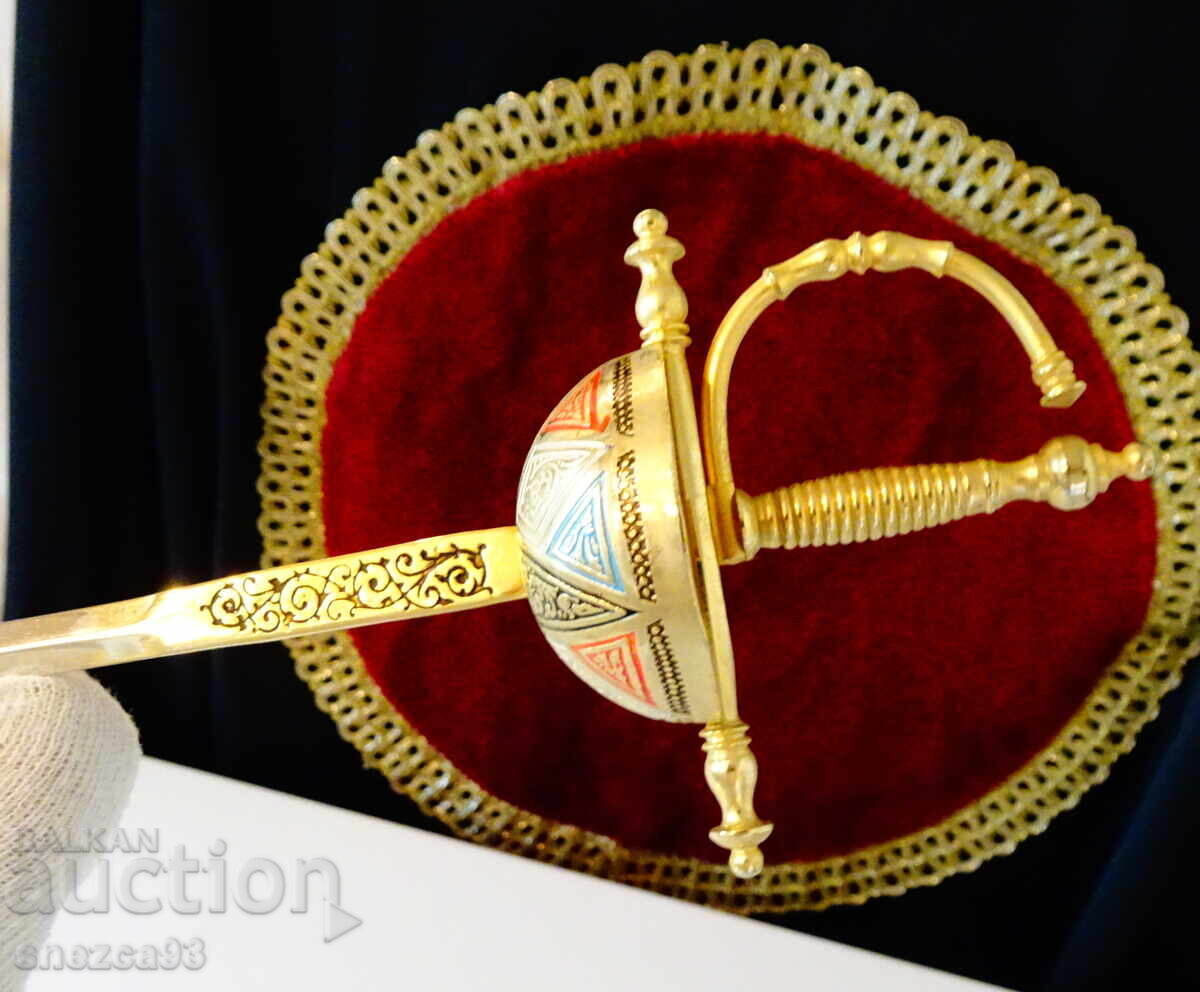 Toledo sabie, pumnal, spadă 26 cm, aur, ornamente - 7 Toledo sabie, pumnal, spadă 26 cm, aur, ornamente - 7